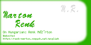 marton renk business card